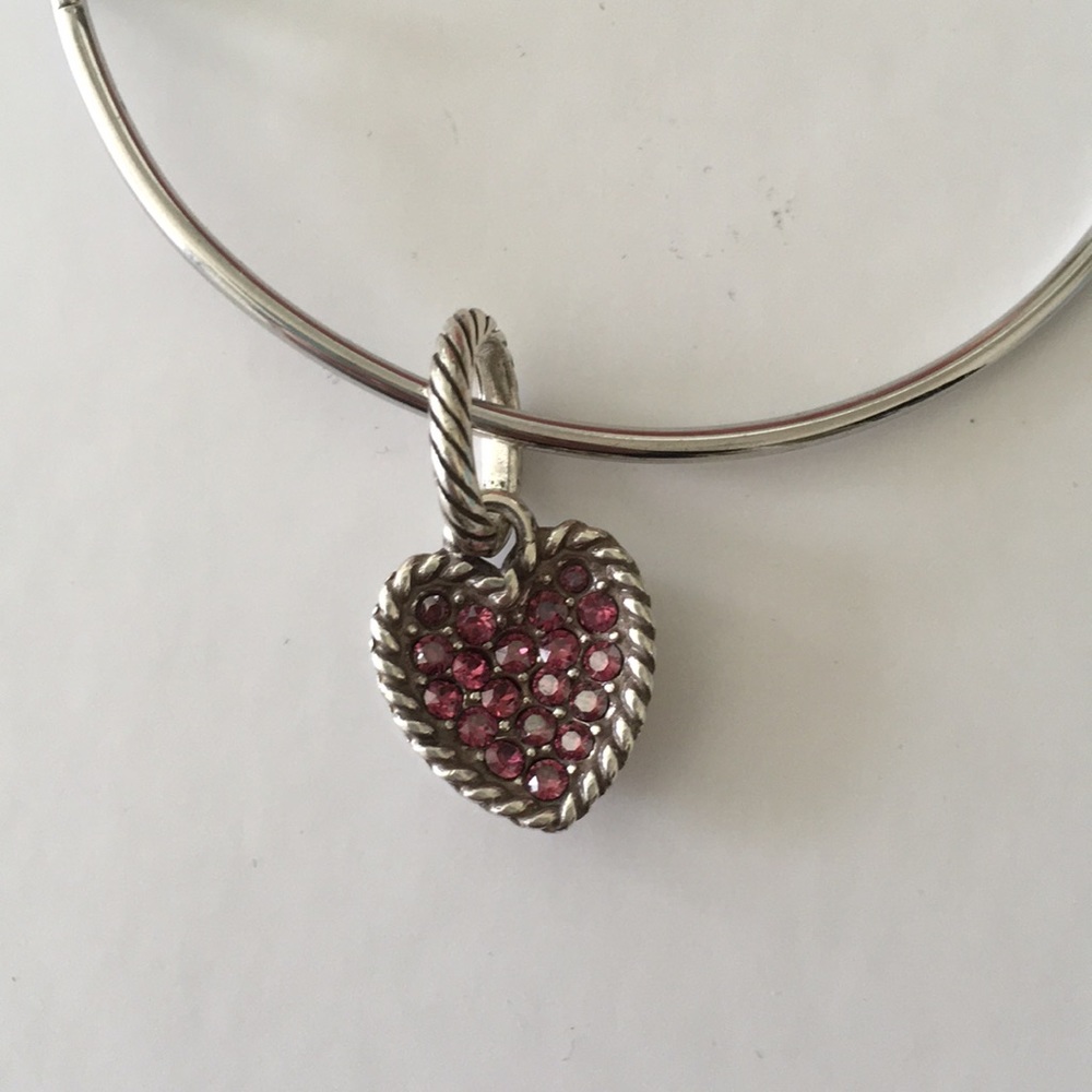 Brighton pink crystal heart charm